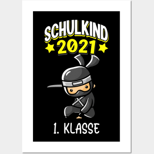 Schulkind 2021 1. Klasse Ninja Einschulung Jungen Posters and Art